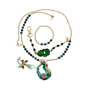 Colgante, pulsera, pendiente - ojo de tigre