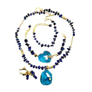 Collar, pendiente, pulsera